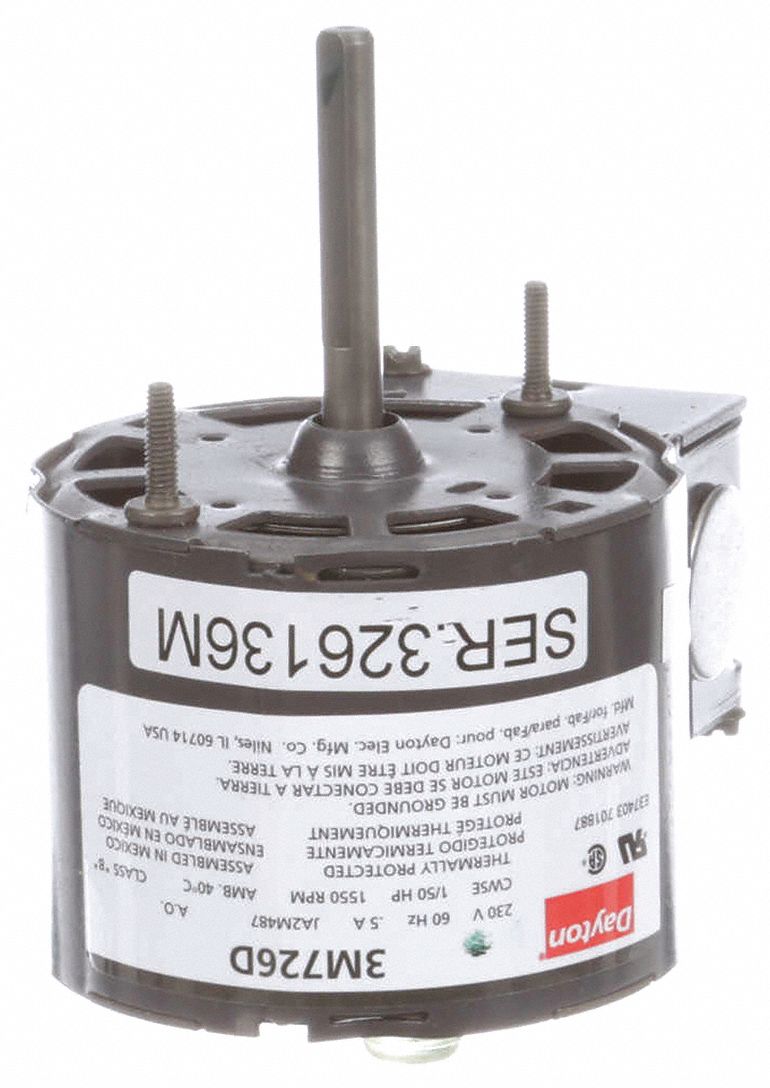 DAYTON HVAC Motor, 1/50 HP, Shaded Pole, Nameplate RPM 1,550, No. of