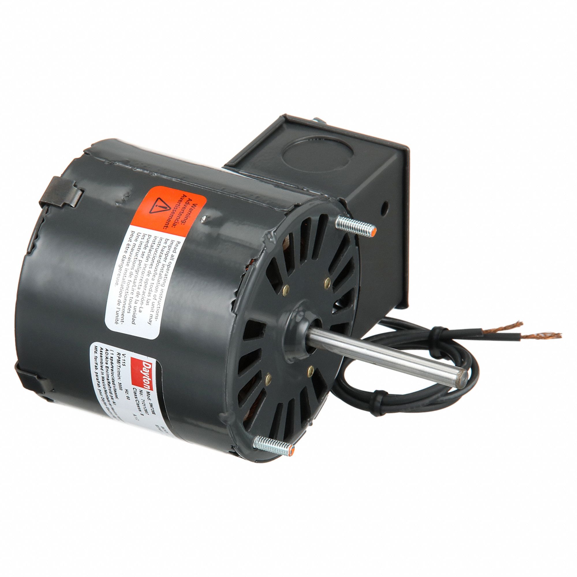 HVAC Motor: Stud, Shaded Pole, Single Phase, 1/40 hp, 3, 000 RPM, 3.3 Frame Size, 115V AC, B