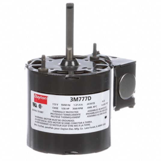 DAYTON HVAC Motor Open AirOver, 1/30 HP, 3,000 Nameplate RPM, 1 Speed