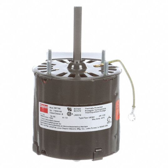 DAYTON HVAC Motor Open AirOver, 1/20 HP, 1,550 Nameplate RPM, 1 Speed