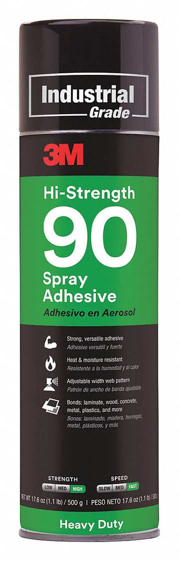 SPRAY ADHESIVE, HIGH-STRENGTH 90, LAMINATES, 24 FL OZ, AEROSOL, CLEAR