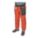 CHAPS, NYLON, 36 IN OVERALL L, ORANGE, ENCLOSED BACK CHAP, LEG/WAIST