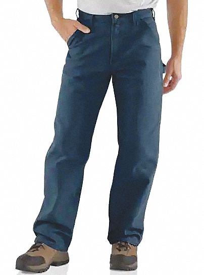 Work Dungaree: Men's, Duck Work Pants, ( 28 in x 32 in ), Midnight Blue, Cotton, Buttons