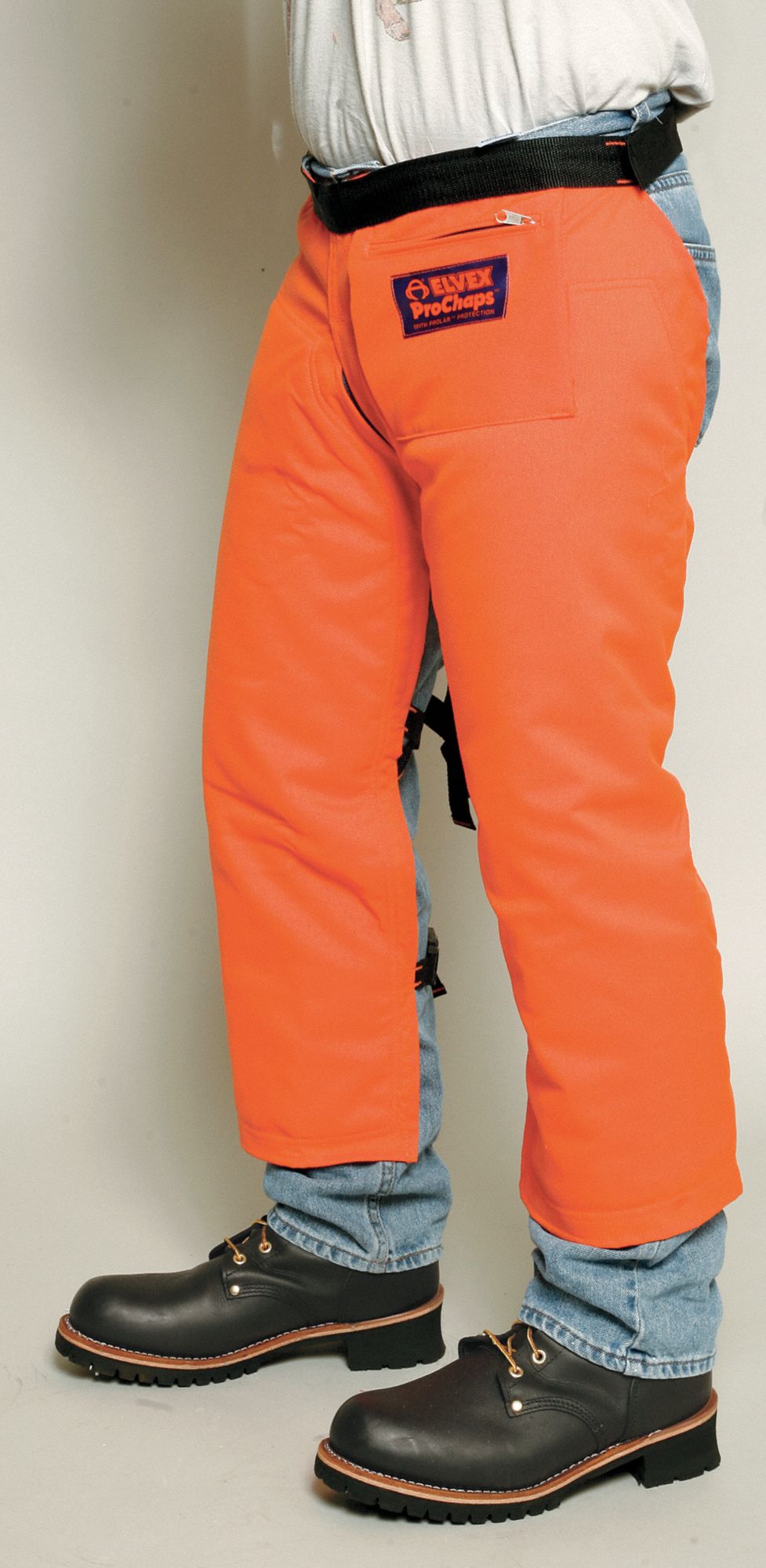 ELVEX Chain Saw Chaps, Nylon Cordura And Polyester, Orange, 33 in