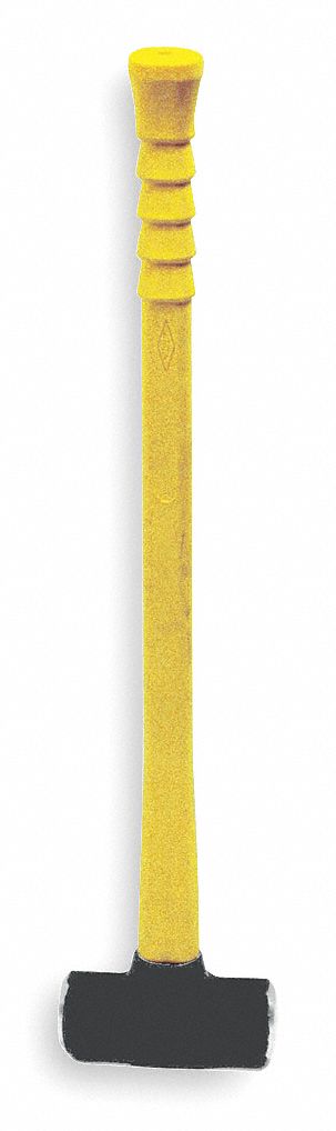 STANDARD SLEDGE HAMMER, STEEL, FIBREGLASS HANDLE, 8 LB HEAD WT, 2½ IN DIA, 32 IN OVERALL L