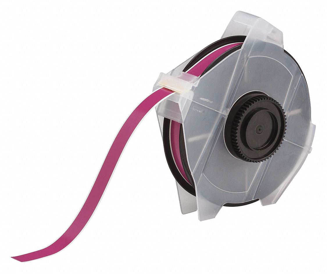 Continuous Label Stock: 1/2 in x 100 ft, Vinyl, Purple (Gloss), Outdoor