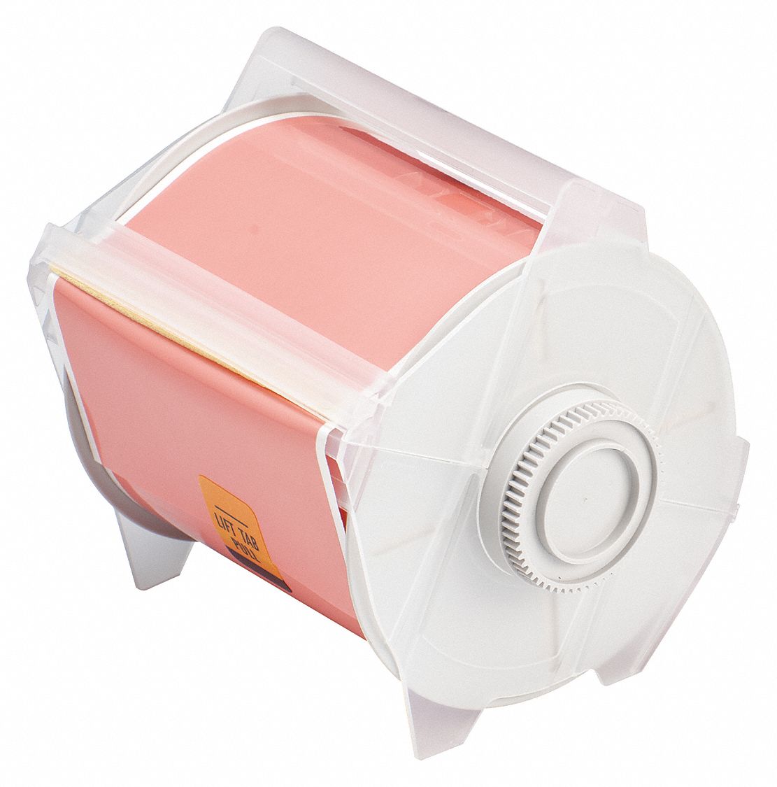 Continuous Label Stock: 4 in x 100 ft, Polyester, Pink (Gloss), Outdoor