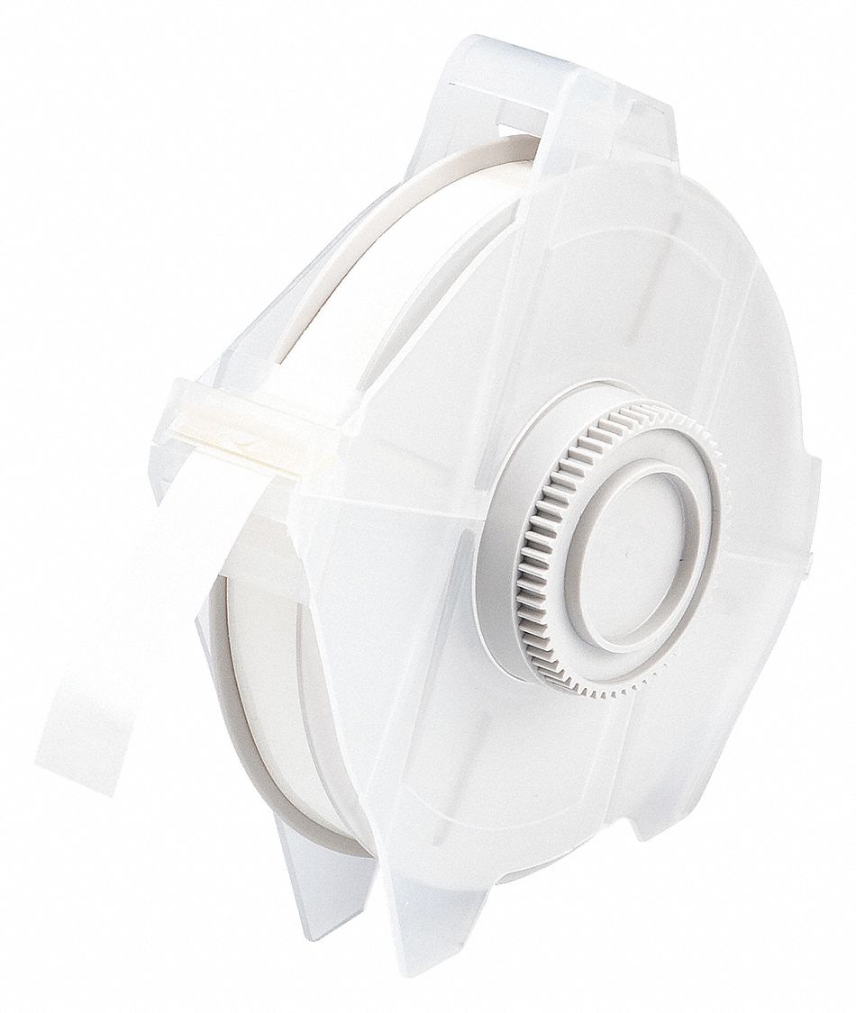 Continuous Label Stock: 1/2 in x 100 ft, Polyester, Clear (Gloss), Outdoor