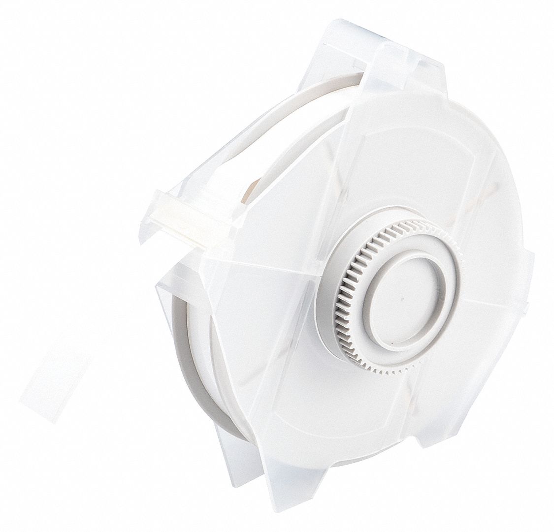 Continuous Label Stock: 1/2 in x 100 ft, Polyester, White (Gloss), Outdoor