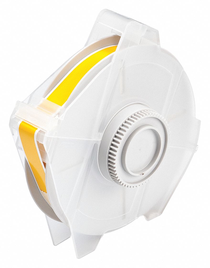 CONTINUOUS LABEL ROLL, ½ IN X 100 FT, VINYL, YELLOW, INDOOR/OUTDOOR