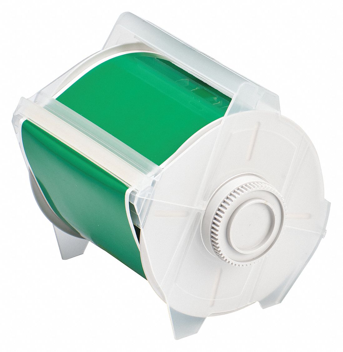 Continuous Label Stock: 4 in x 100 ft, Polyester, Green (Gloss), Outdoor