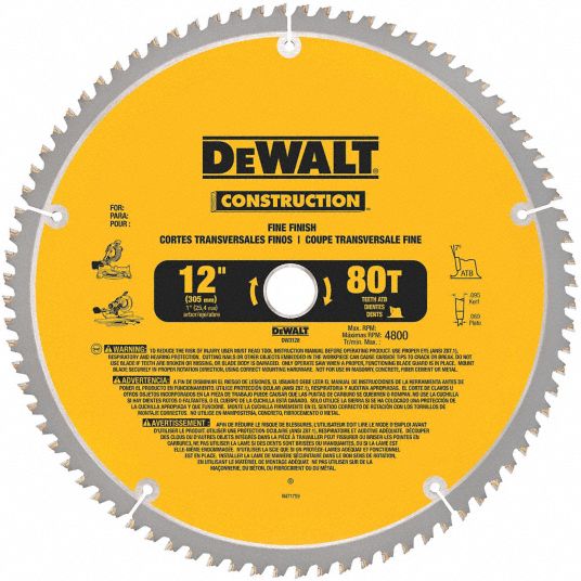 DEWALT 12 in Blade Dia. 80 Teeth Circular Saw Blade 3MF73