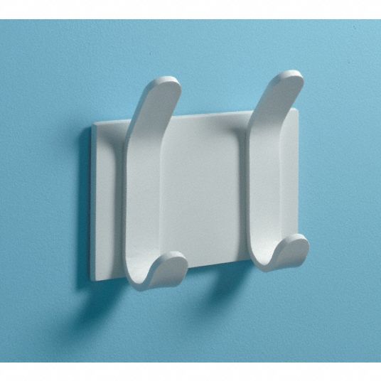 AK Adhesive Back Coat/Hat Hook, 2 Hook(s), Plastic, 1 EA 3MGR250094