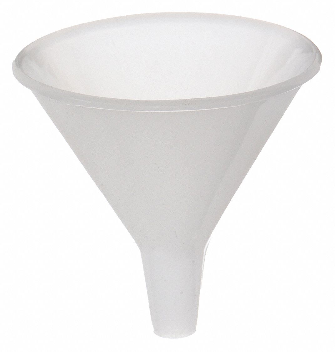 SHORT-STEM FUNNEL, PLASTIC, 1.18 FL OZ CAPACITY, 35 ML CAPACITY, POLYPROPYLENE, WHITE, 12 PK