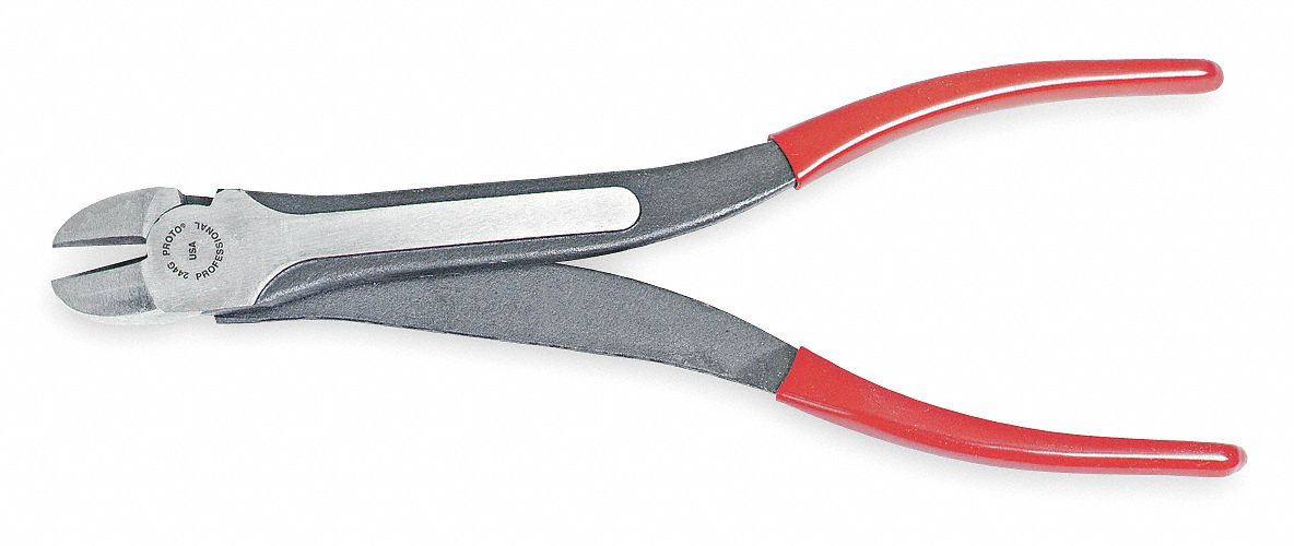 PROTO Diagonal Cutting Pliers, Cut Flush, Jaw Width 63/64 in, Jaw