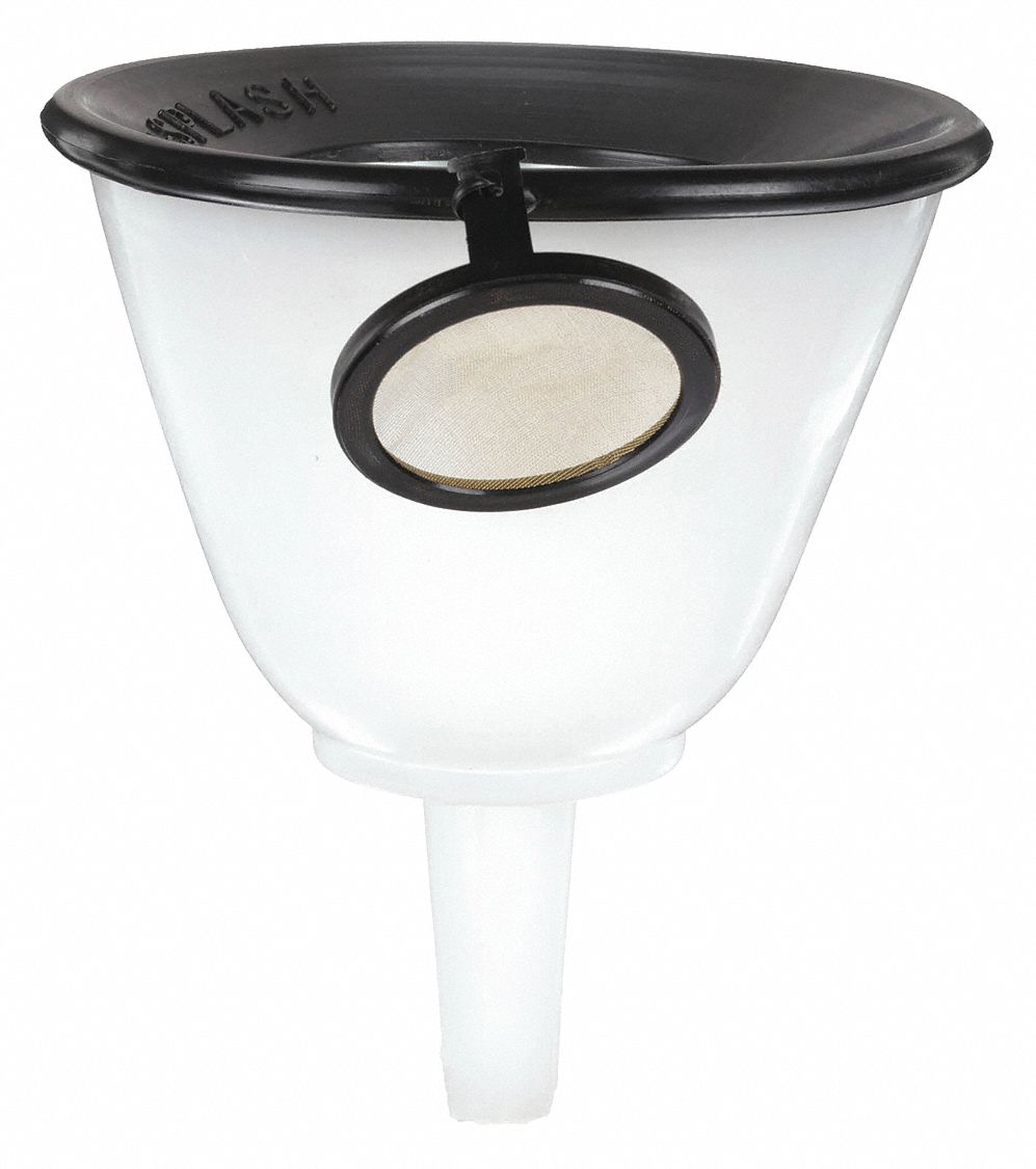 FUNNEL, PLASTIC, 24 FL OZ CAPACITY, 700 ML CAPACITY, HDPE, HDPE, WHITE, ANTI SPLASH FUNNEL