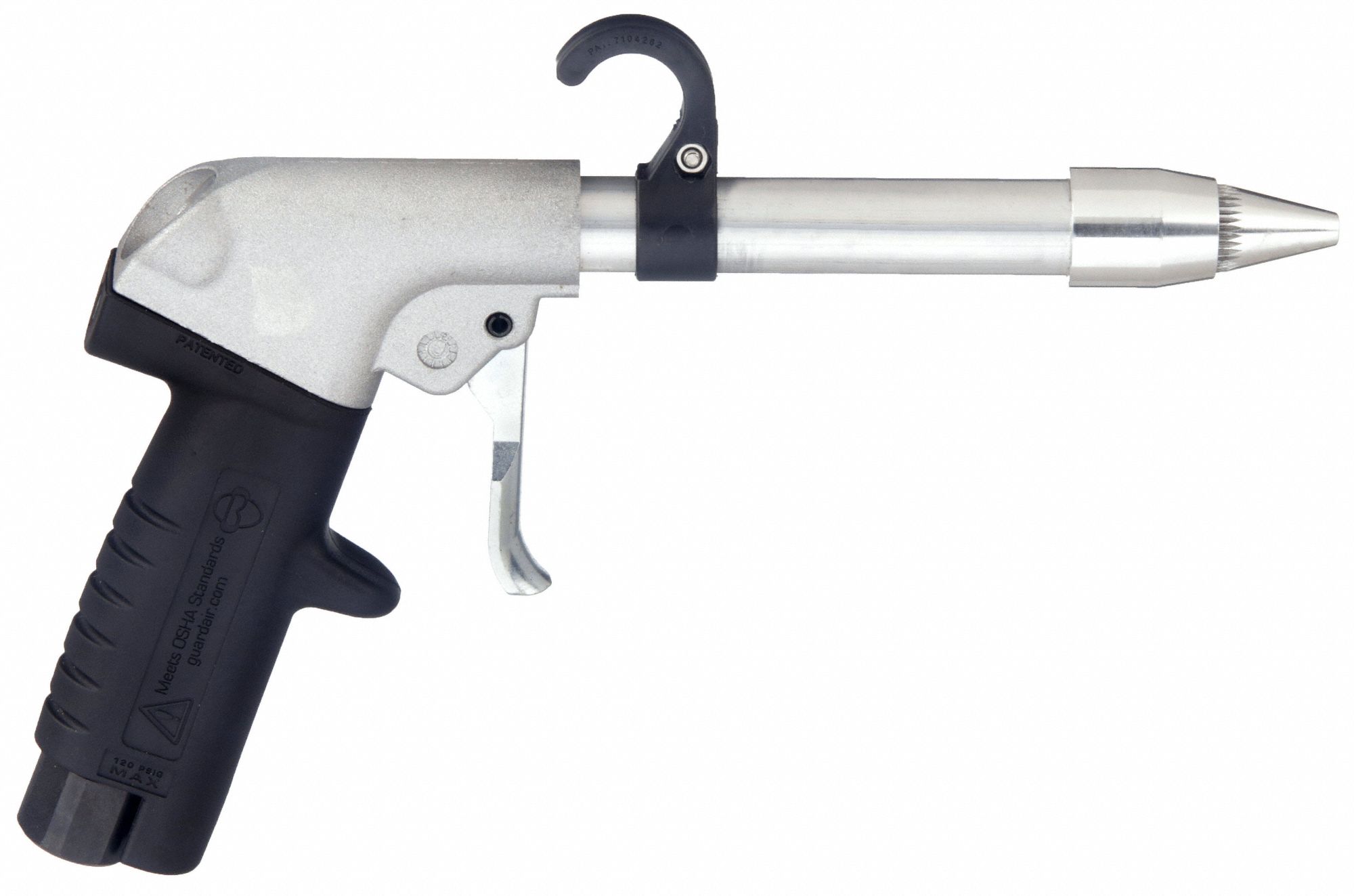 AIR GUN, PISTOL-GRIP, ALUMINUM, 3/8 IN NPT FEMALE, 1 NOZZLE, WHISPER JET, ALUMINUM, 13 IN L