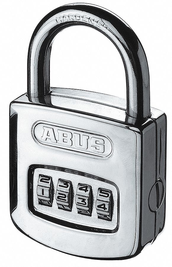 ABUS 160/50 Combination Padlock,3 2/5in,Rectgle,Slvr 3MPH1