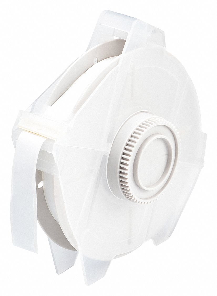 Continuous Label Stock: 1/2 in x 100 ft, Vinyl, White (Gloss), Outdoor