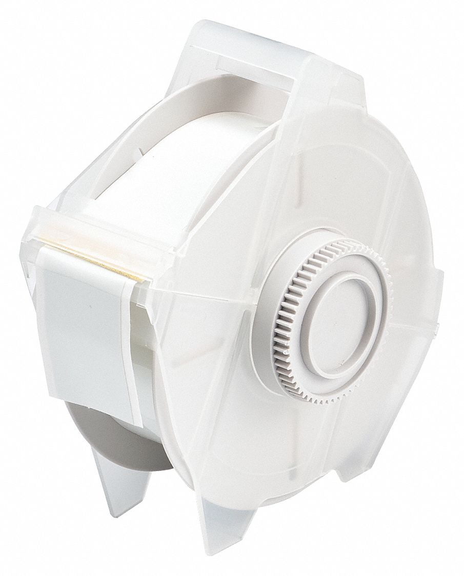 Continuous Label Stock: 1 1/8 in x 50 ft, Polyester, Green (Gloss), Outdoor