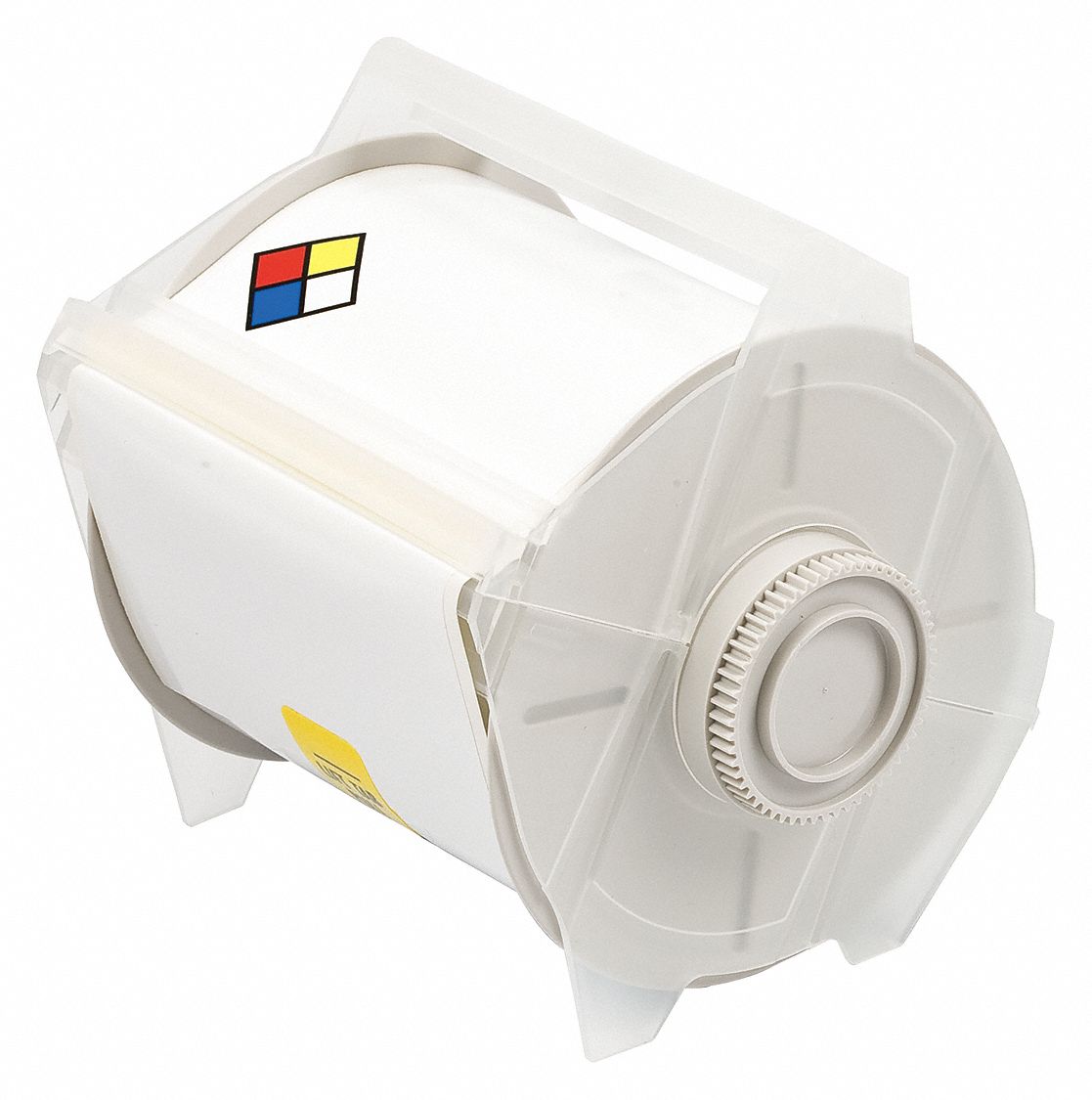 PRECUT LABEL ROLL, NFPA DIAMOND, 6&frac14; IN X 4 IN, VINYL, OUTDOOR, 170 LABELS, WHITE/BLACK