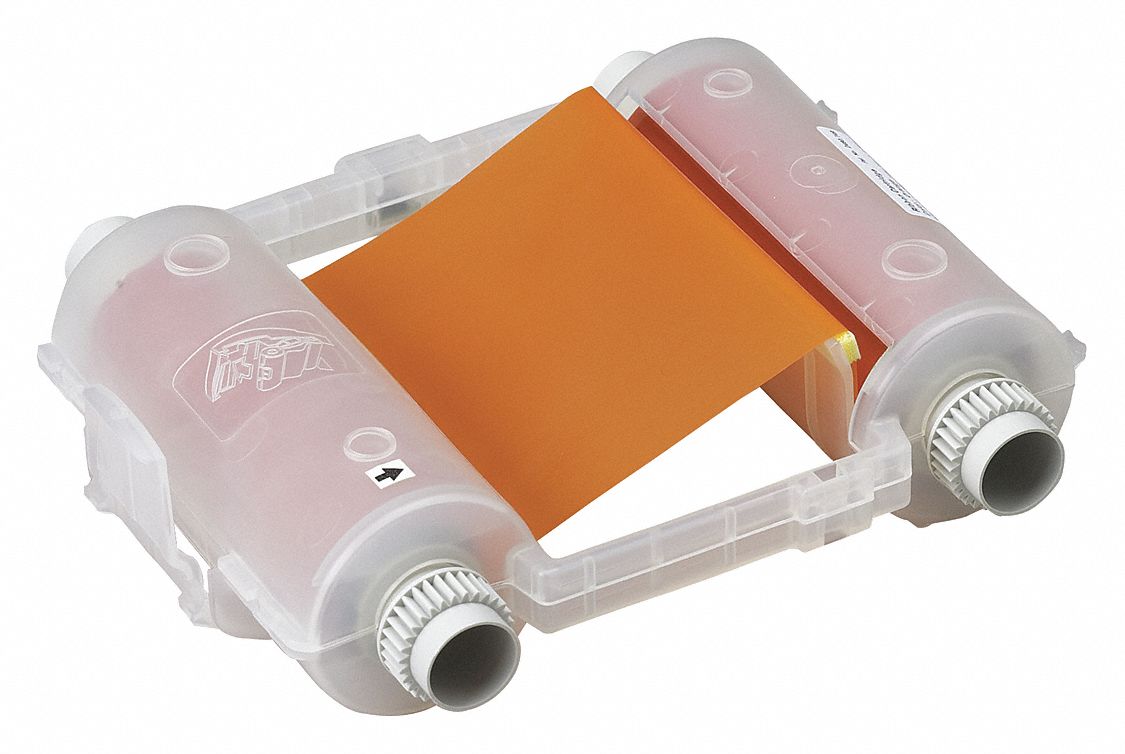 Single-Color Printer Ribbon: 4 3/32 in x 200 ft, Orange, Resin, R10000