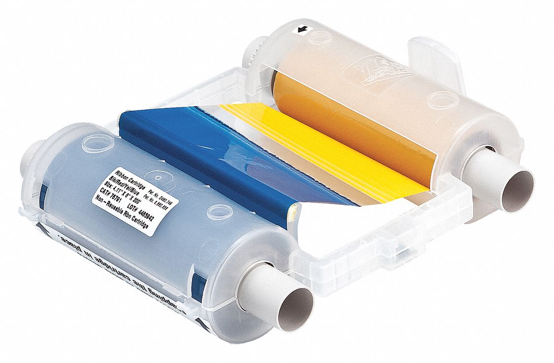 4 5/16 in x 200 ft, Black/Blue/Red/Yellow, Label Printer Ribbon Cartridge 3MU6576791 Grainger