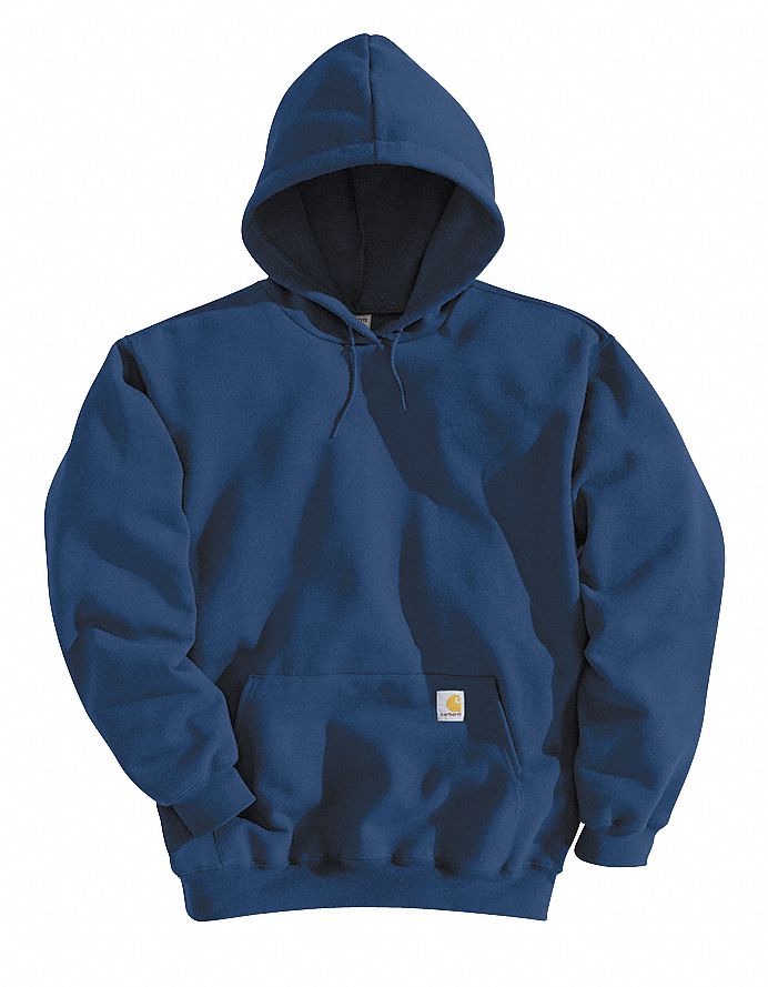 HOODED SWEATSHIRT, NAVY, 2XL, PULLOVER, COTTON/POLYESTER, 2 POCKETS