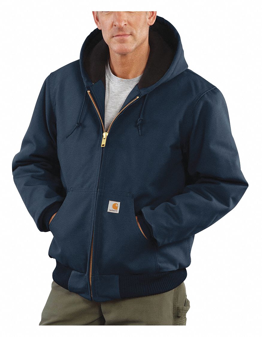 CARHARTT Active Jacket: Jacket, Men's, Jacket Garment, 2XL, Navy, Tall,  Cotton, 12 oz Fabric Wt