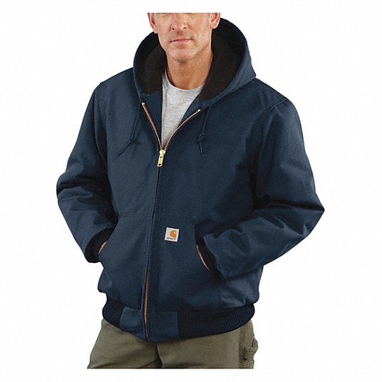 CARHARTT Active Jacket: Jacket, Men's, Jacket Garment, XL, Navy, Regular,  Cotton, 12 oz Fabric Wt