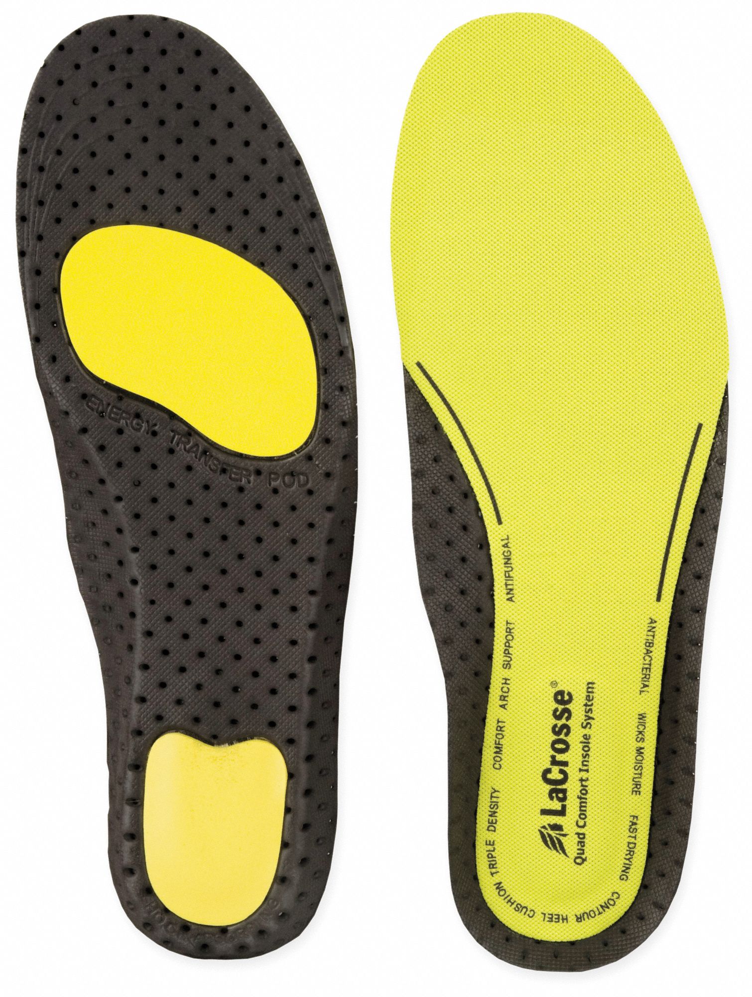 Air Cushion Insole, Men's, 12 to 14, Yellow/Black, 1 PR - Grainger