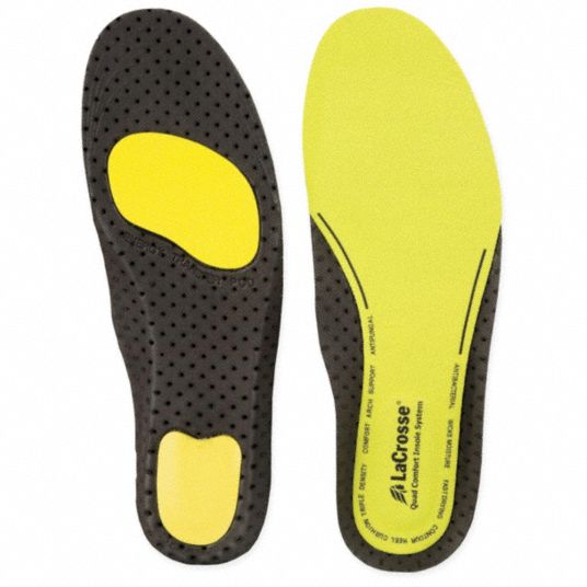 Air Cushion Insole, Men's, 12 to 14, Yellow/Black, 1 PR Grainger