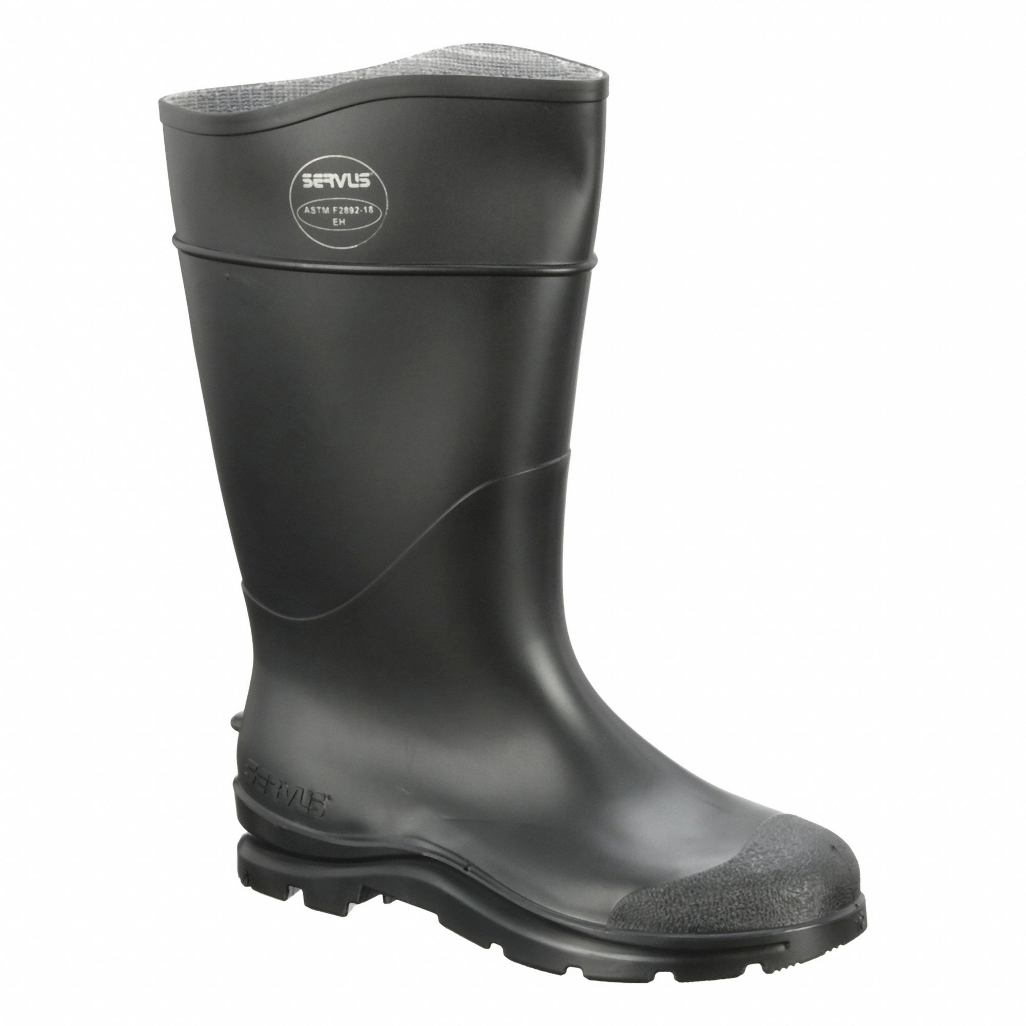 Rubber Boot: Black, PVC, PVC, Electrical Hazard (EH), 10 Size, 18822, 1 PR