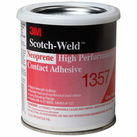 3M 1357 Neoprene High Performance Contact Adhesive Gray 1 PT Can