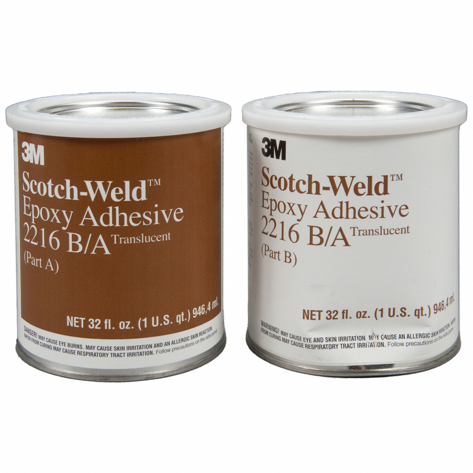 EPOXY ADHESIVE, 2216, AMBIENT CURED, 1 QT, CAN, CLEAR, THICK LIQUID, 6 PK