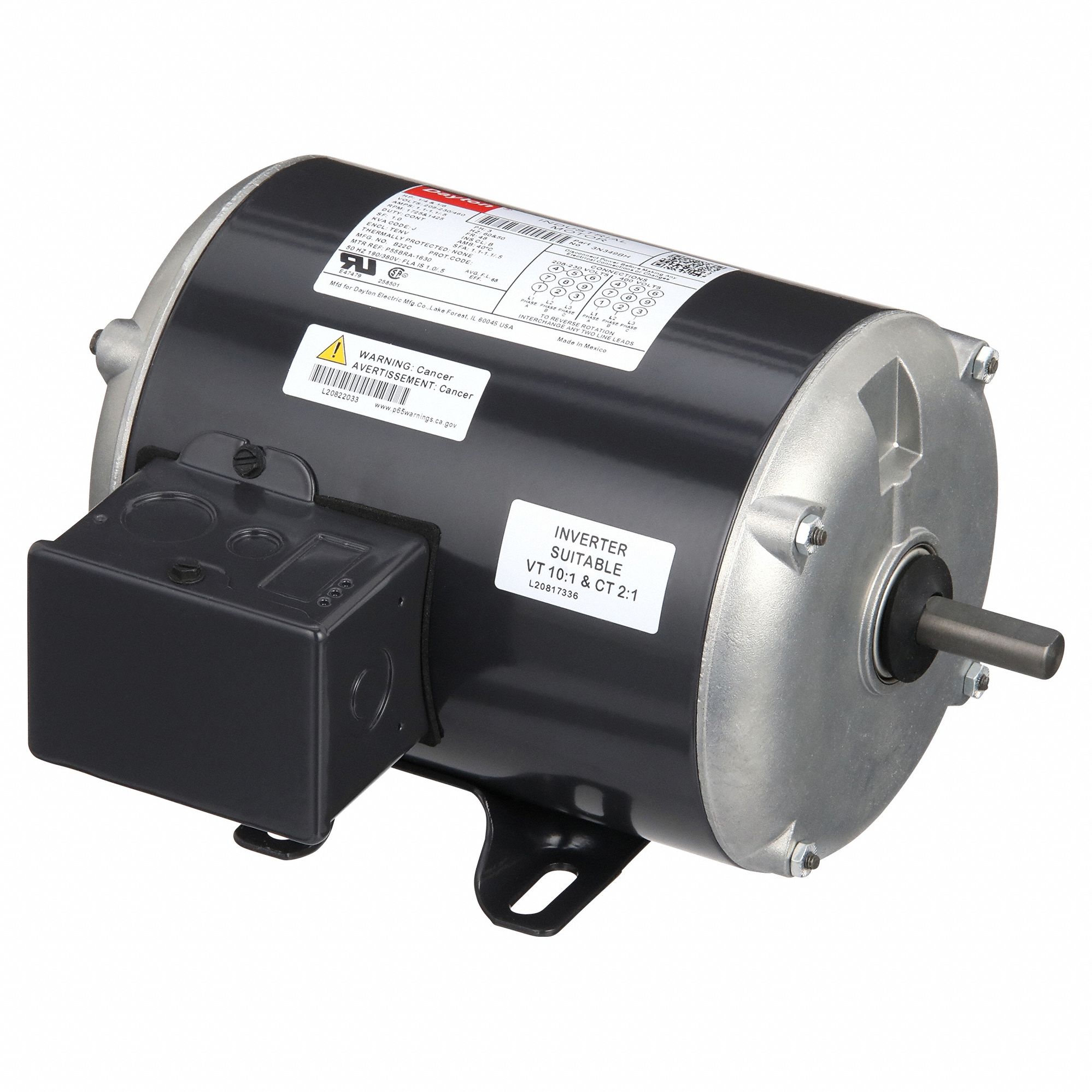 General Purpose Motor: Totally Enclosed Non-Ventilated, Rigid Base Mount, 1/4 HP, 48 Frame