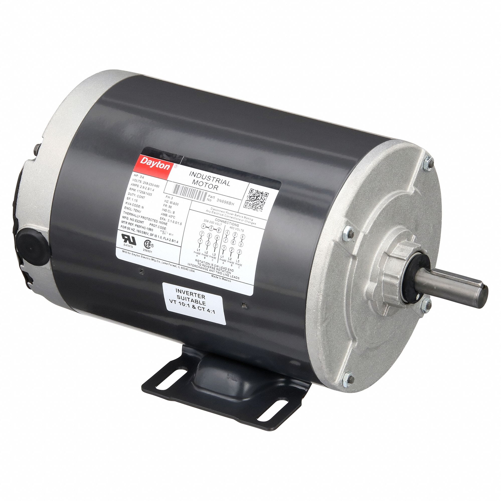 MTR GP,3 PH,TENV,3/4 HP,1725 T/M,56