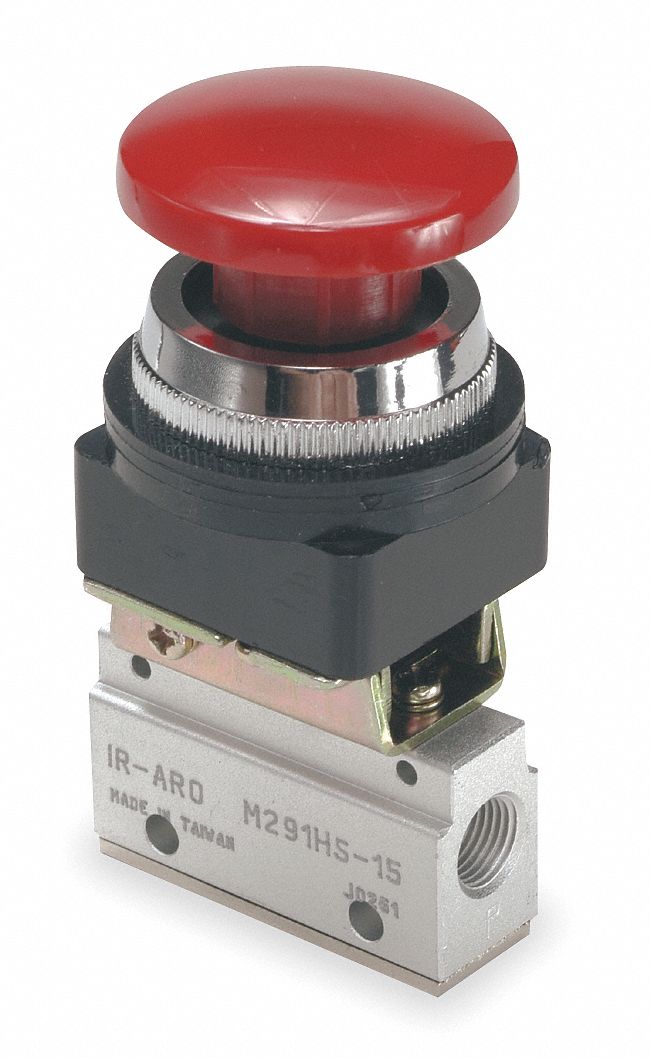 Manual Air Control Valve,3-Way,1/8in NPT