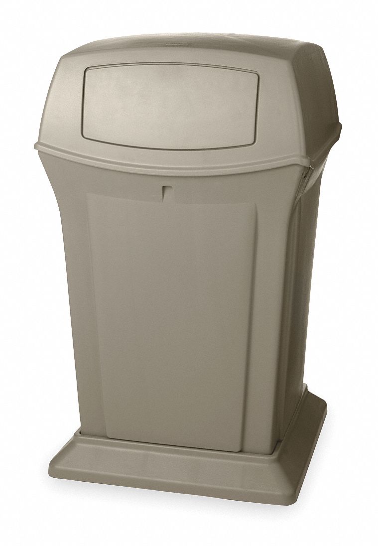 POUBELLE,45 GAL,BEIGE,PLASTIQUE