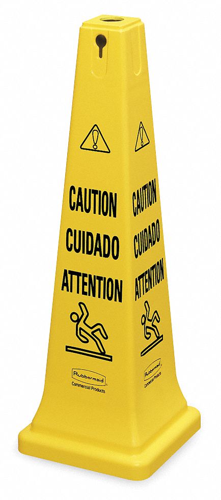 SAFETY CONE,CAUTION,ENG/SP/FR