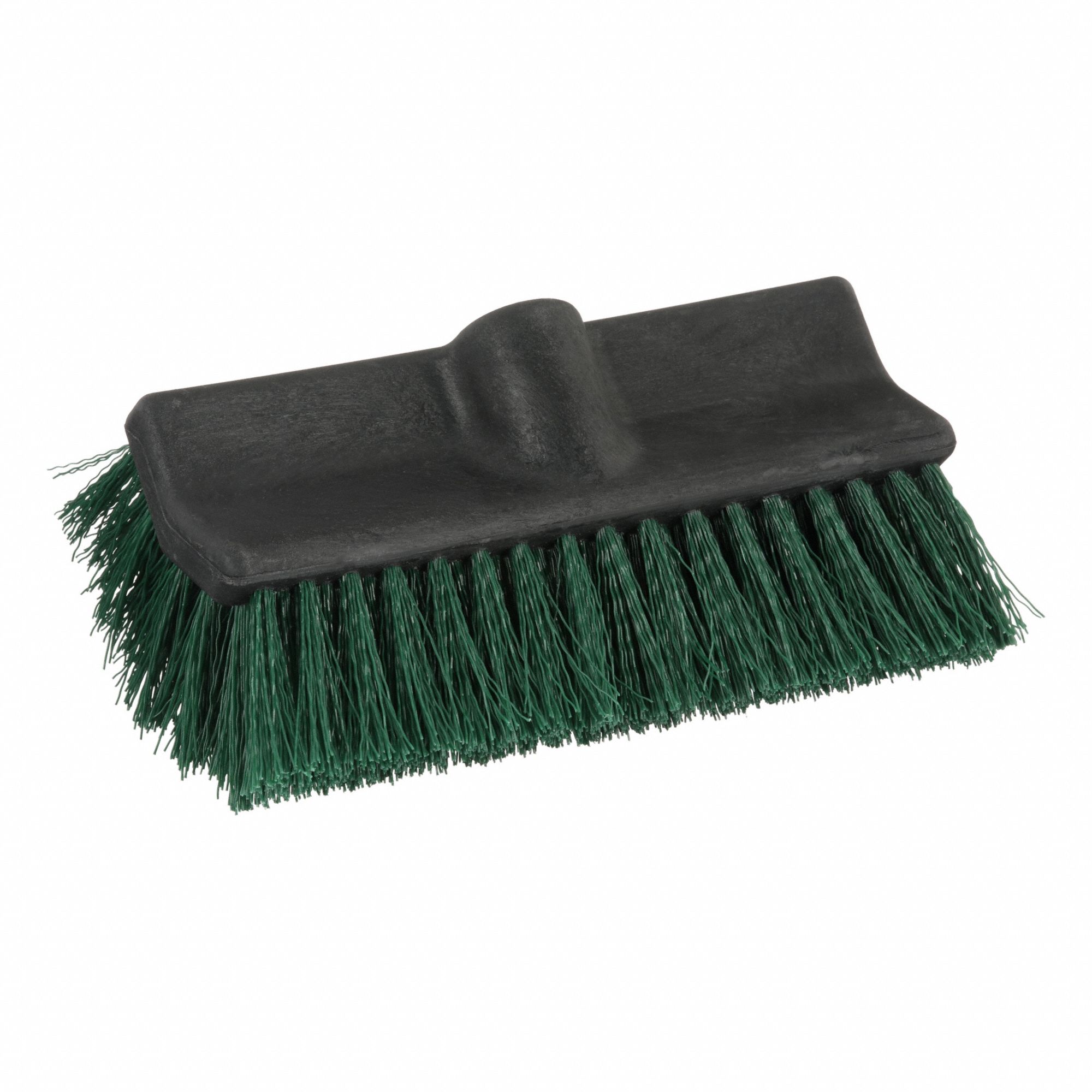 Scrub Brush Head: Medium, Polypropylene, 10 in Brush Lg, 4 1/2 in Head Wd, Green