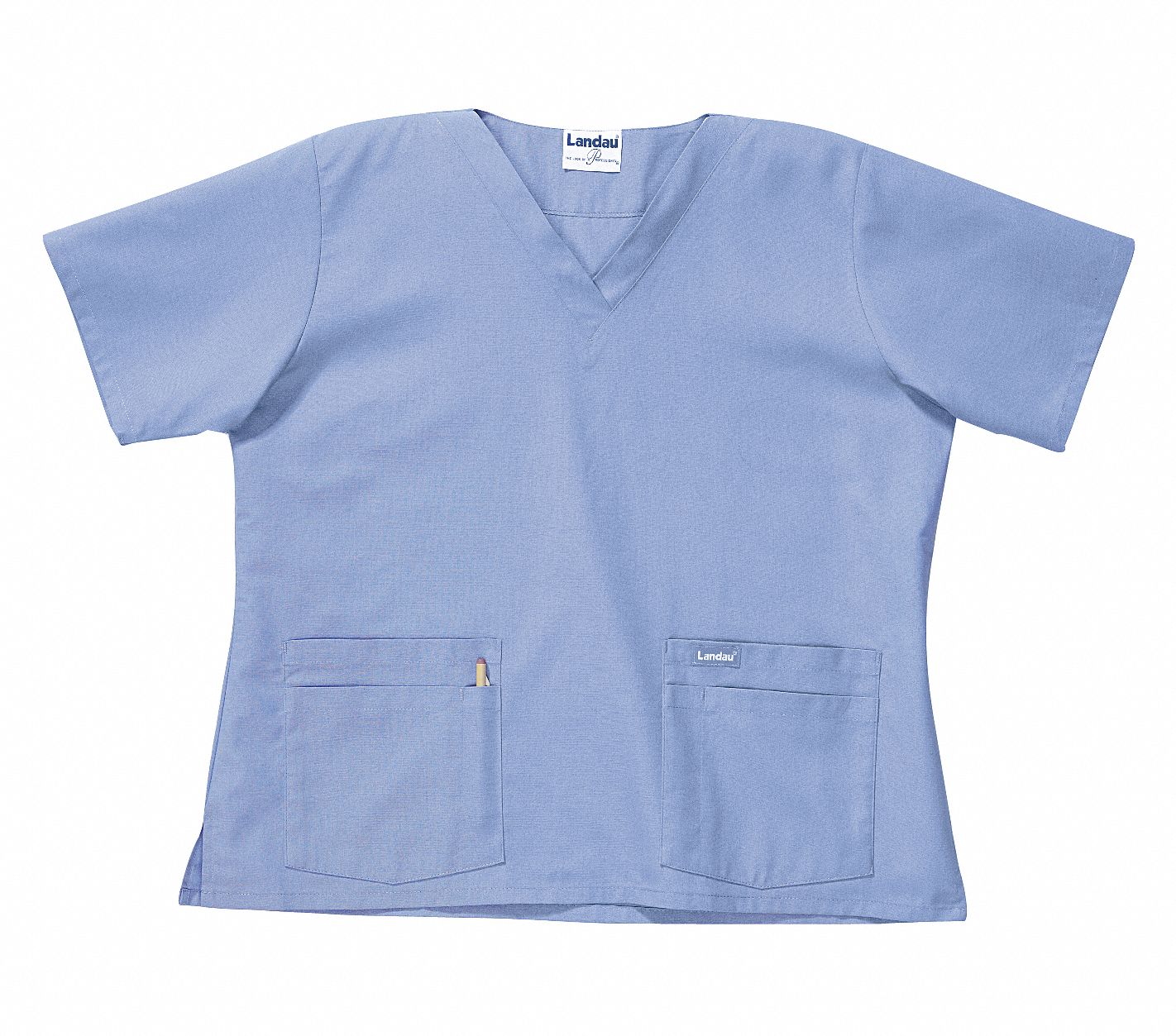 Scrub Shirt: Blue, Women's, XL, Cotton/Polyester, Shirt, 4 Pockets, Pullover
