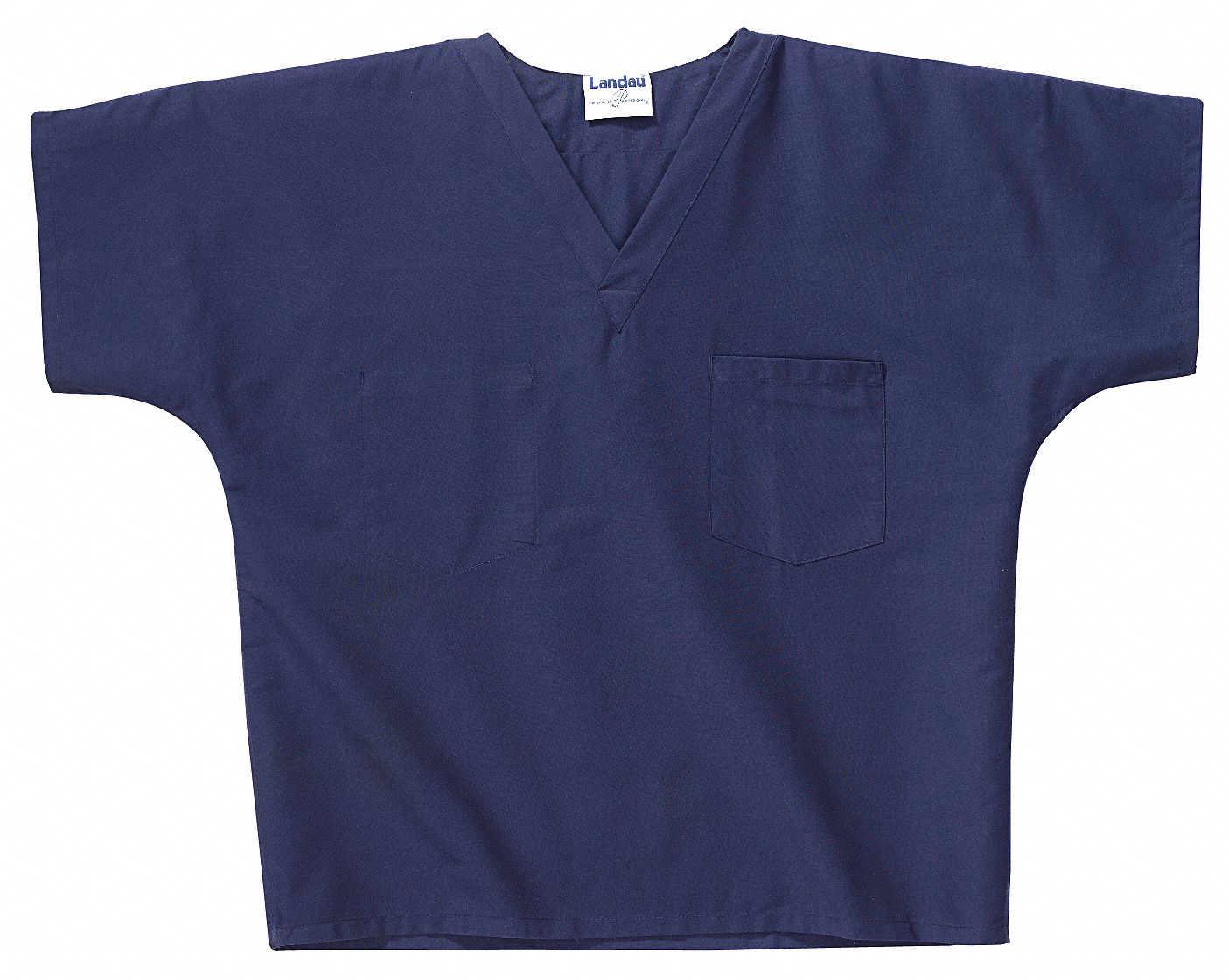 Scrub Shirt: Navy, Unisex, M, Cotton/Polyester, Shirt, 2 Pockets, Pullover