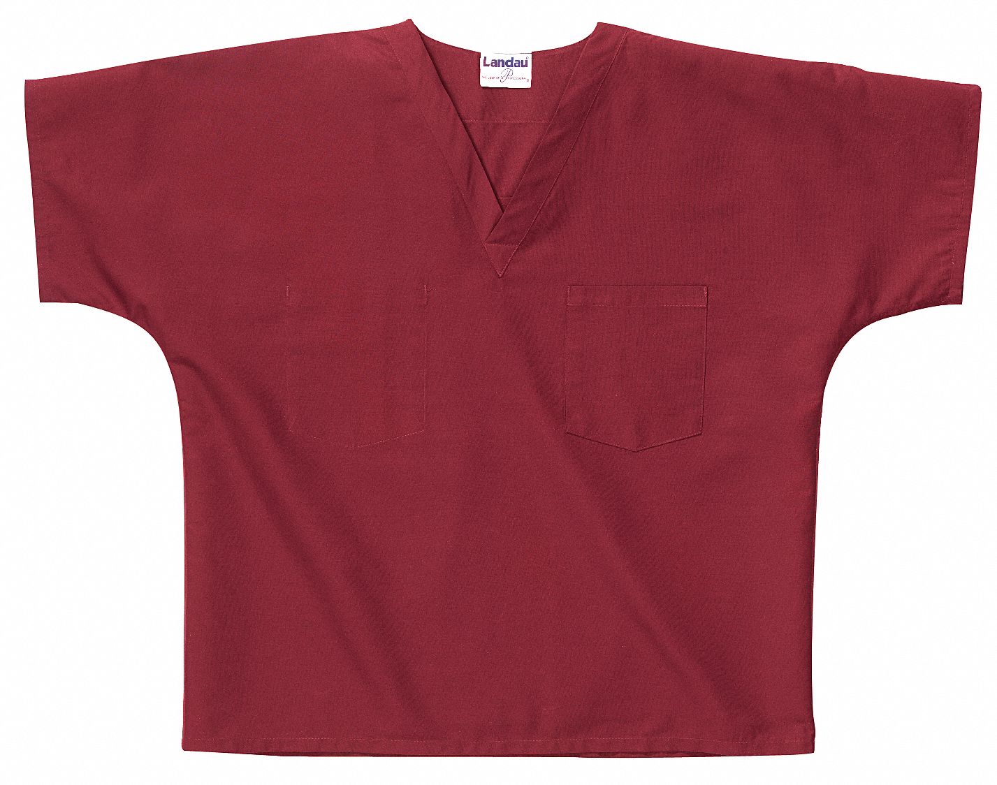 Scrub Shirt: Wine, Unisex, M, Cotton/Polyester, Shirt, 2 Pockets, Pullover