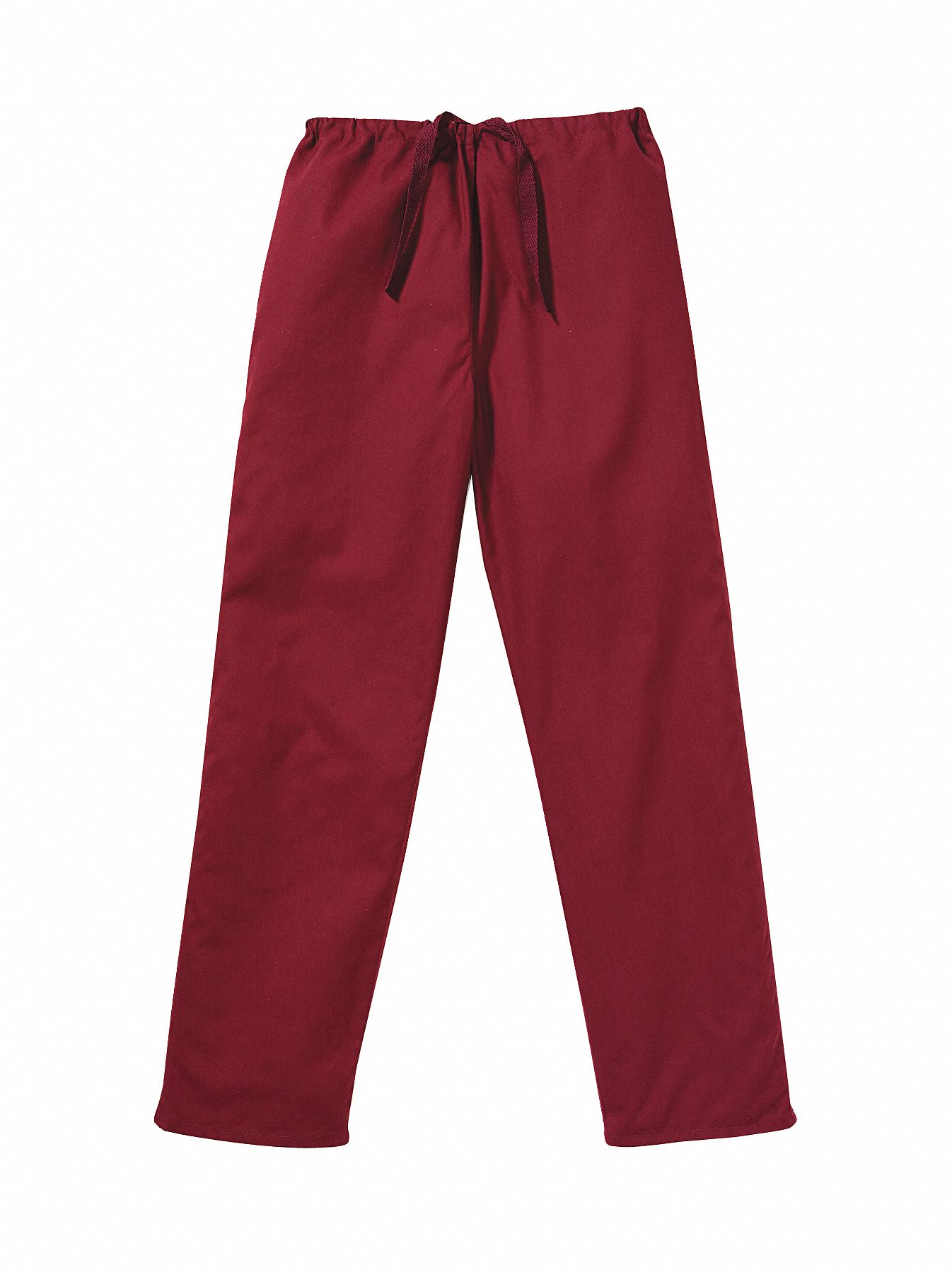 Scrub Pants: Wine, Unisex, 34 in x 31 in, M, Cotton/Polyester, Pants, 1 Pockets, Drawstring