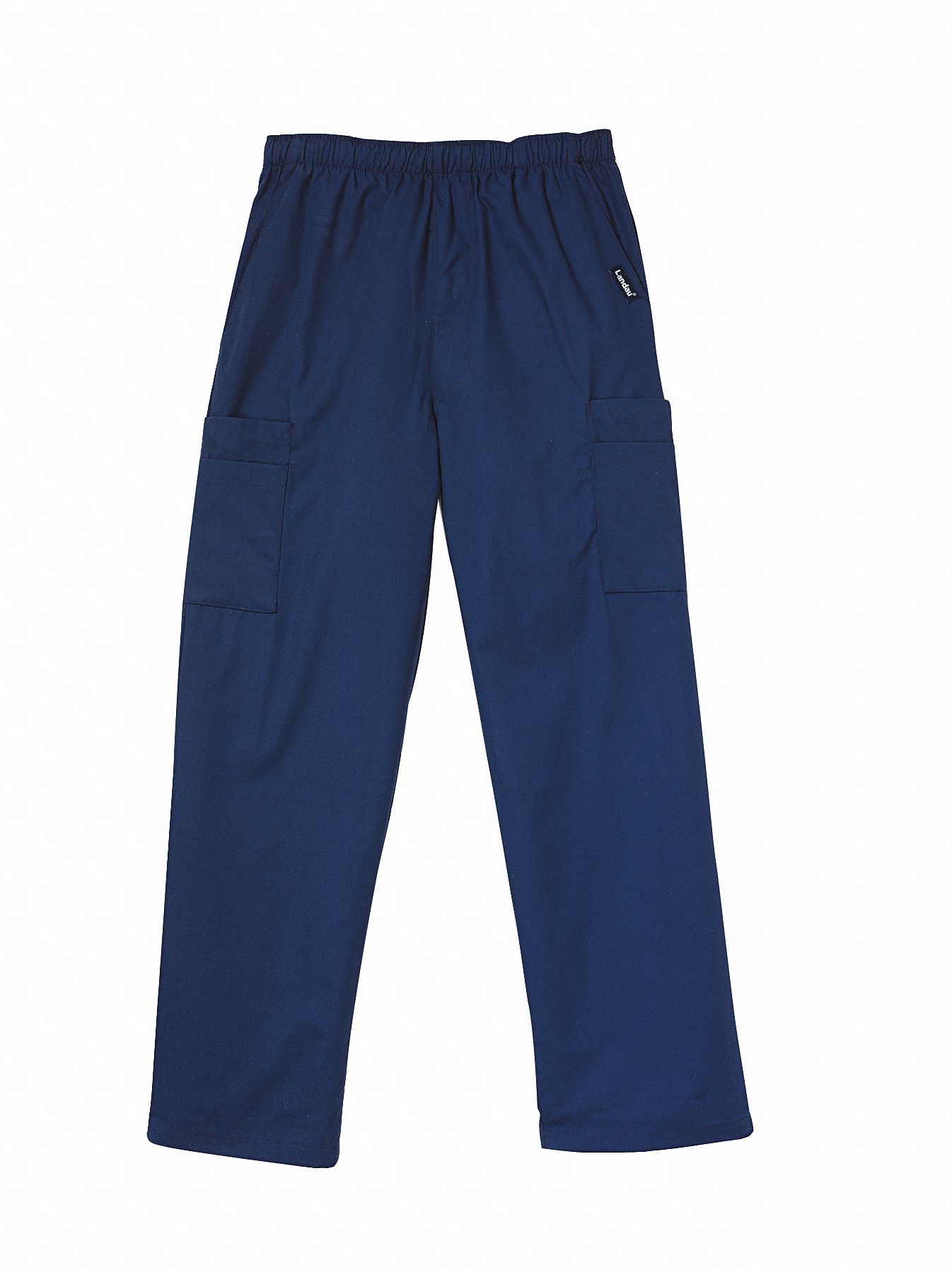 Scrub Cargo Pants: Navy, Men's, 34 in x 31 in, M, Cotton/Polyester, Pants, 5 Pockets