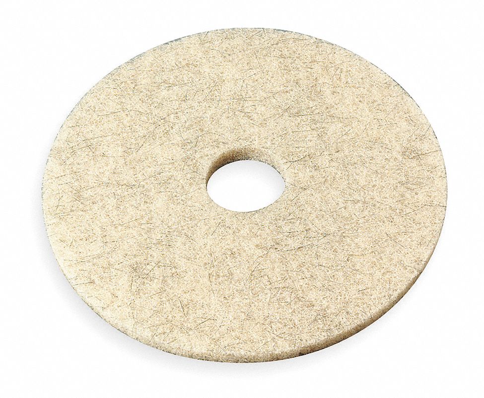 Burnishing Pad: Tan, 20 in Dia, Natural Hair/Synthetic Fiber, 1, 500 RPM Max Speed, 5 PK