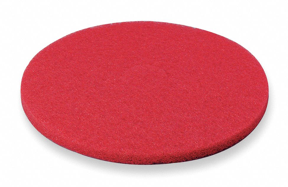 Buffing Pad: Cleaning/Buffing, Red, 17 in Dia, 5 PK