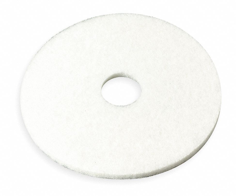 ABILITY ONE 17 in Round Polishing Pad, 175 to 600 rpm, White, 5 PK