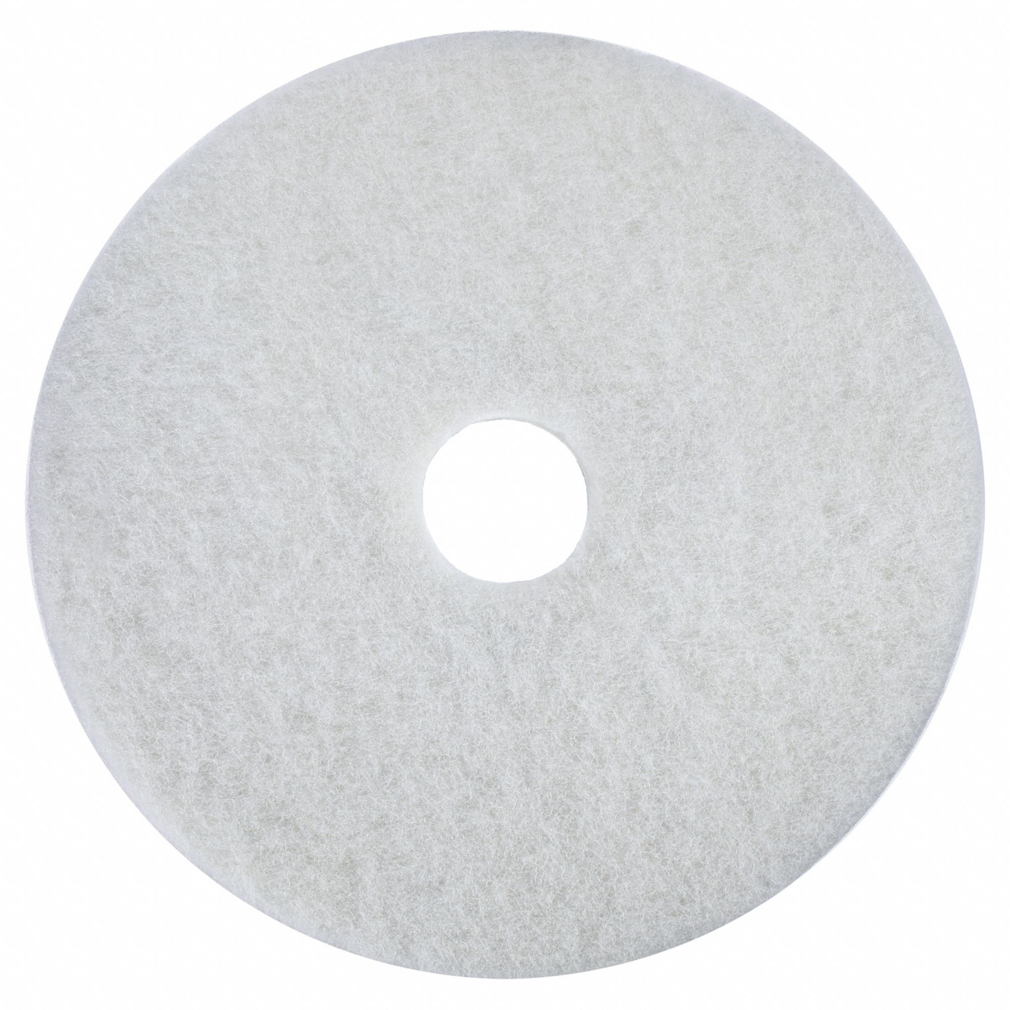 Polishing Pad: Cleaning/Buffing, White, 19 in Dia, 5 PK